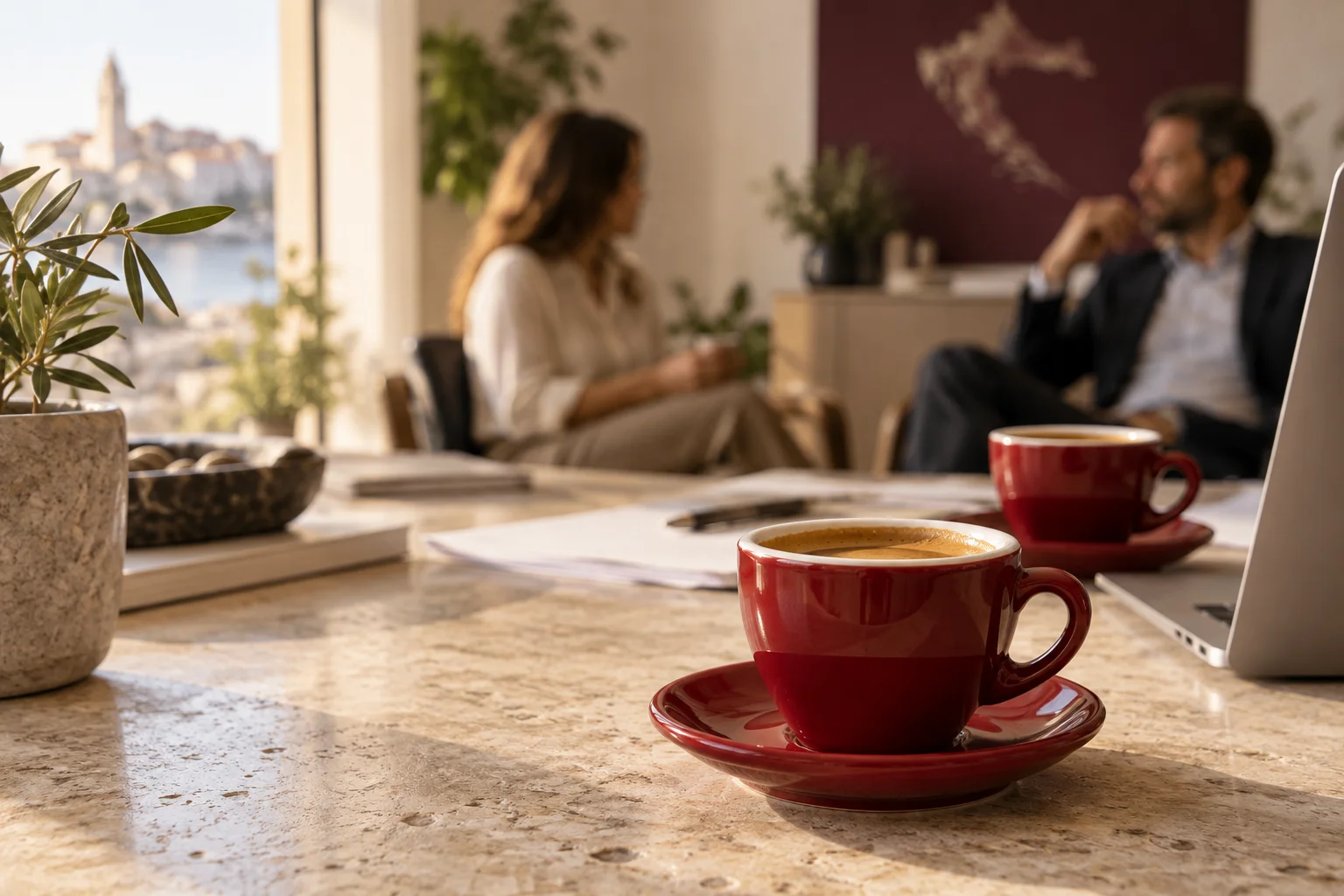 Ilustracija pauze za espresso u uredu